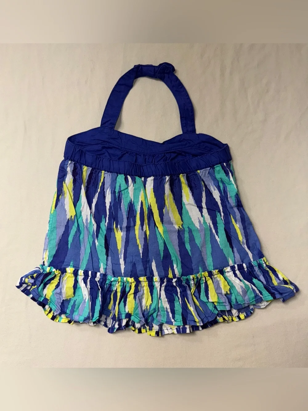 Gymboree Tank Top Girl’s 4 Summer Blouse Shirt  Ruffle Tunic Flowy Blue Beachy